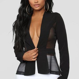 Fashion Nova Mesh Black Blazer